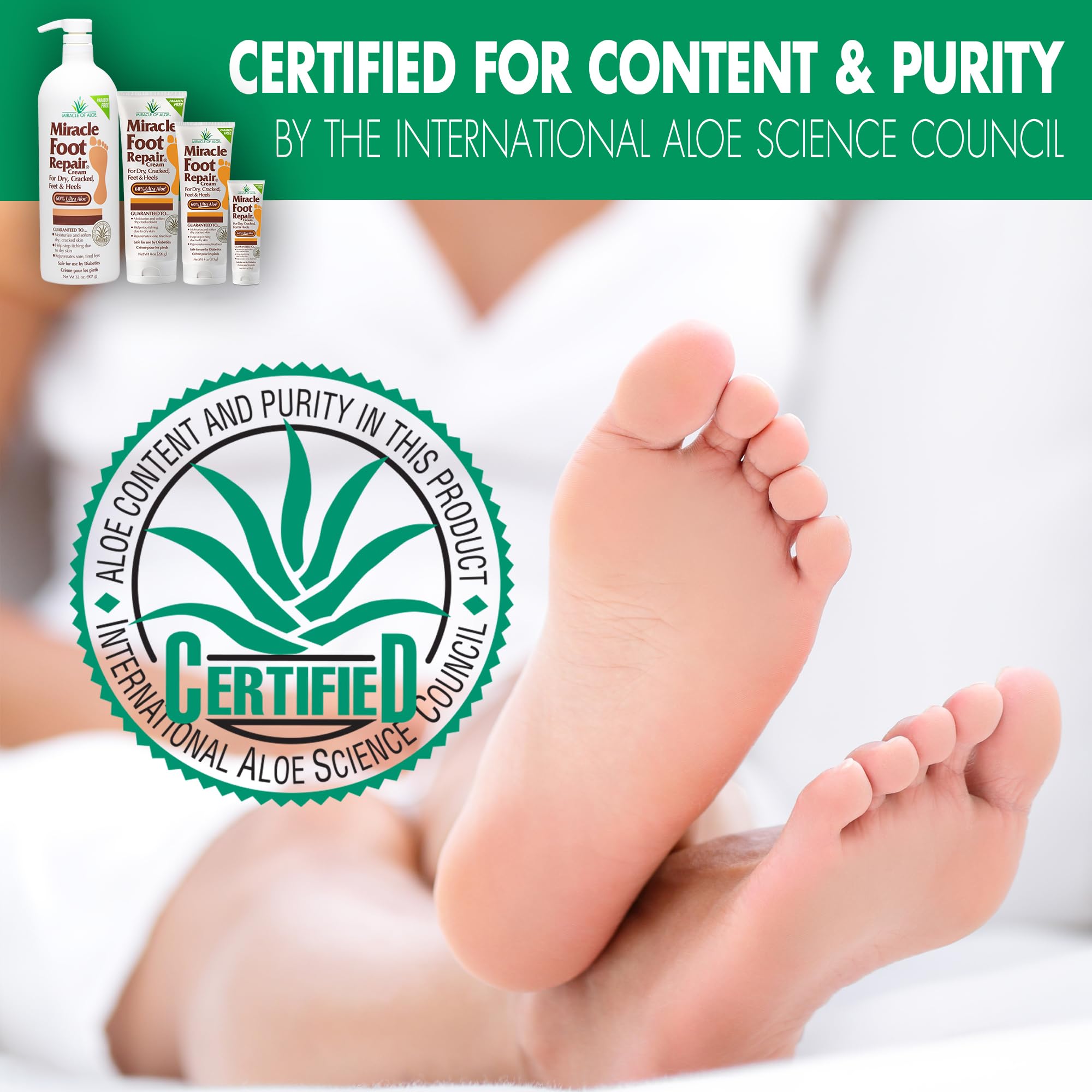 Miracle of Aloe dry heel application demonstrating fast absorbing moisture