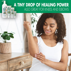 Elbows and knees shown to illustrate versatile skin care with Miracle of Aloe
