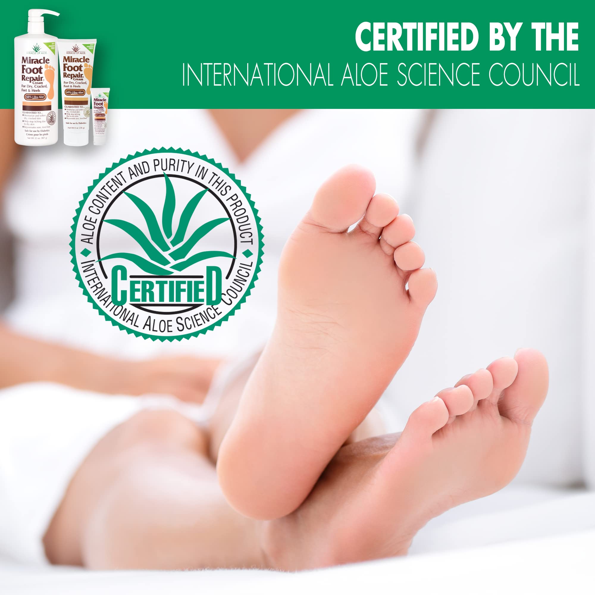Miracle of Aloe foot cream focuses on heel smoothing for cracked heels.