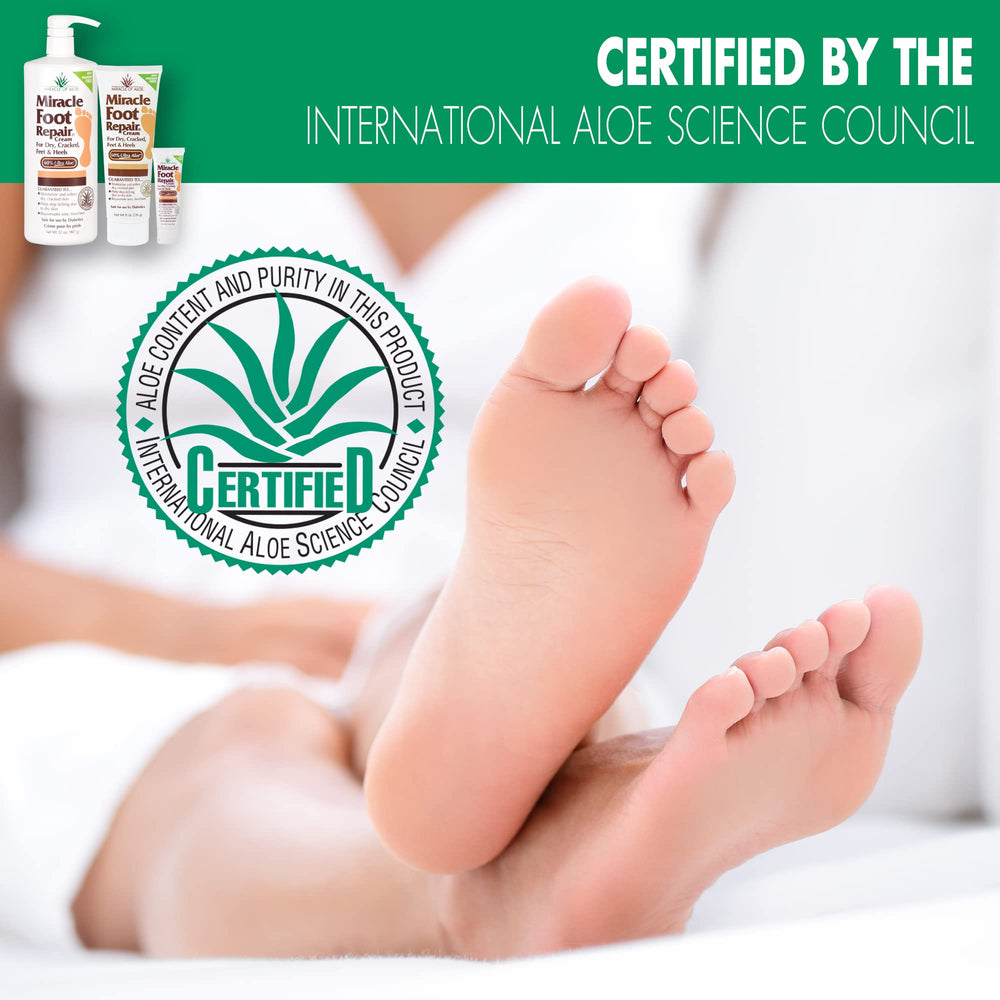 Miracle of Aloe foot cream focuses on heel smoothing for cracked heels.