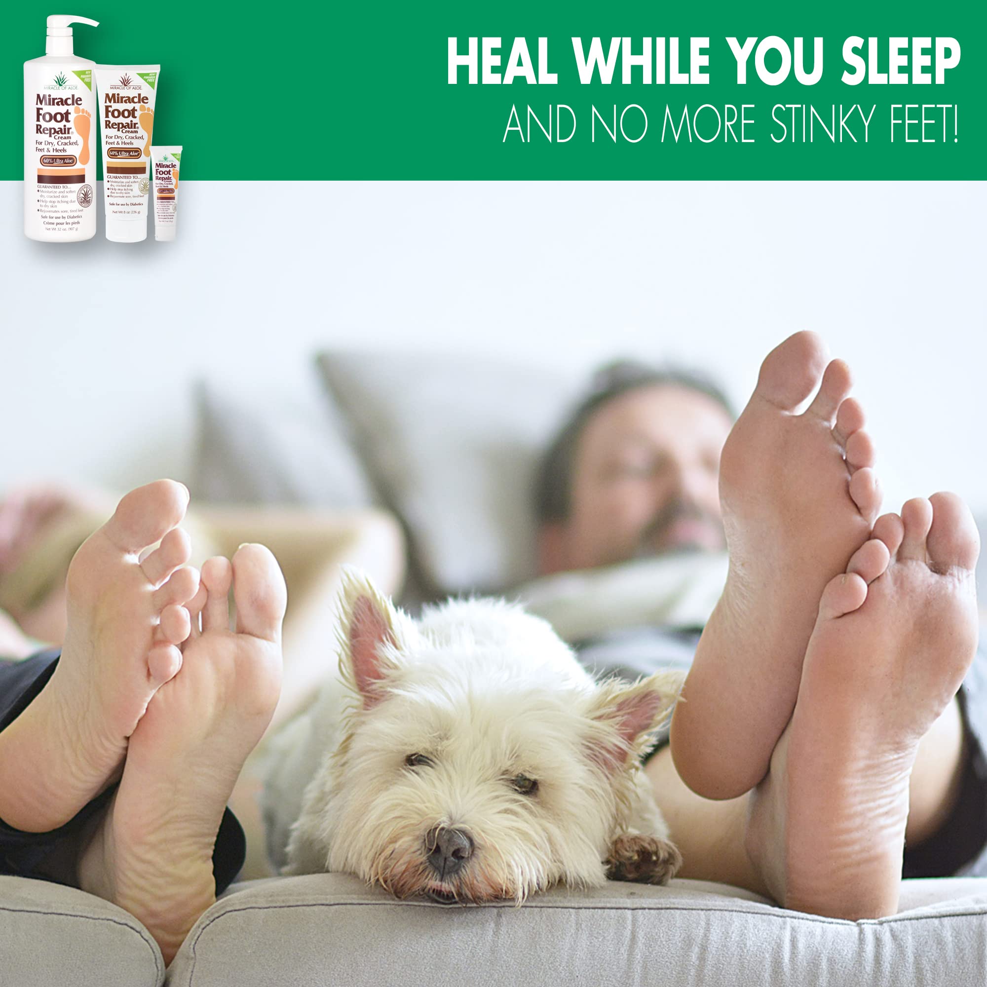 Miracle of Aloe hand repair quickly absorbs for dry, cracked hands.