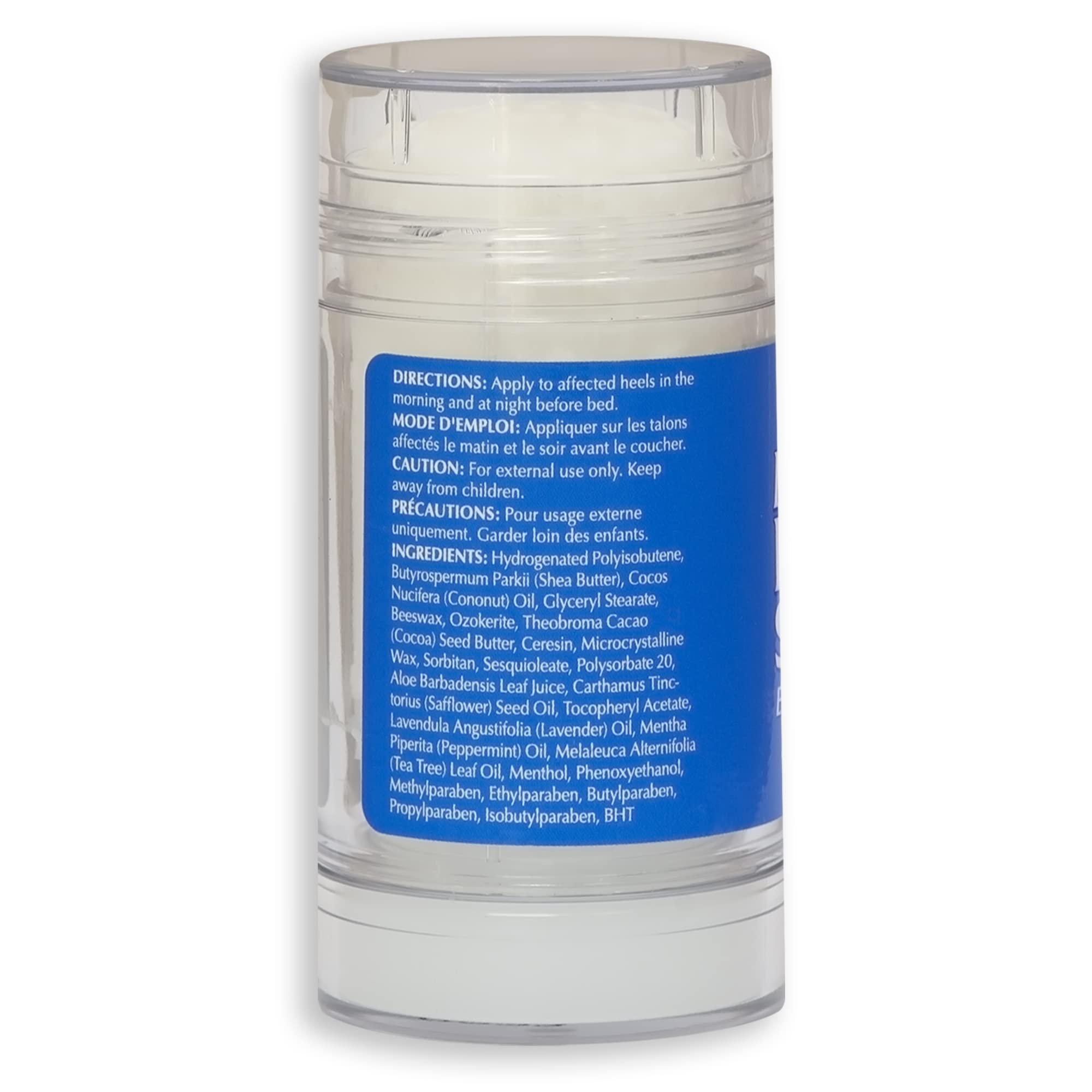Miracle of Aloe heel stick with socks in view for routine nighttime care