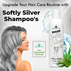 Miracle of Aloe Softly Silver Shampoo with Panthenol and UltraAloe for moisture.