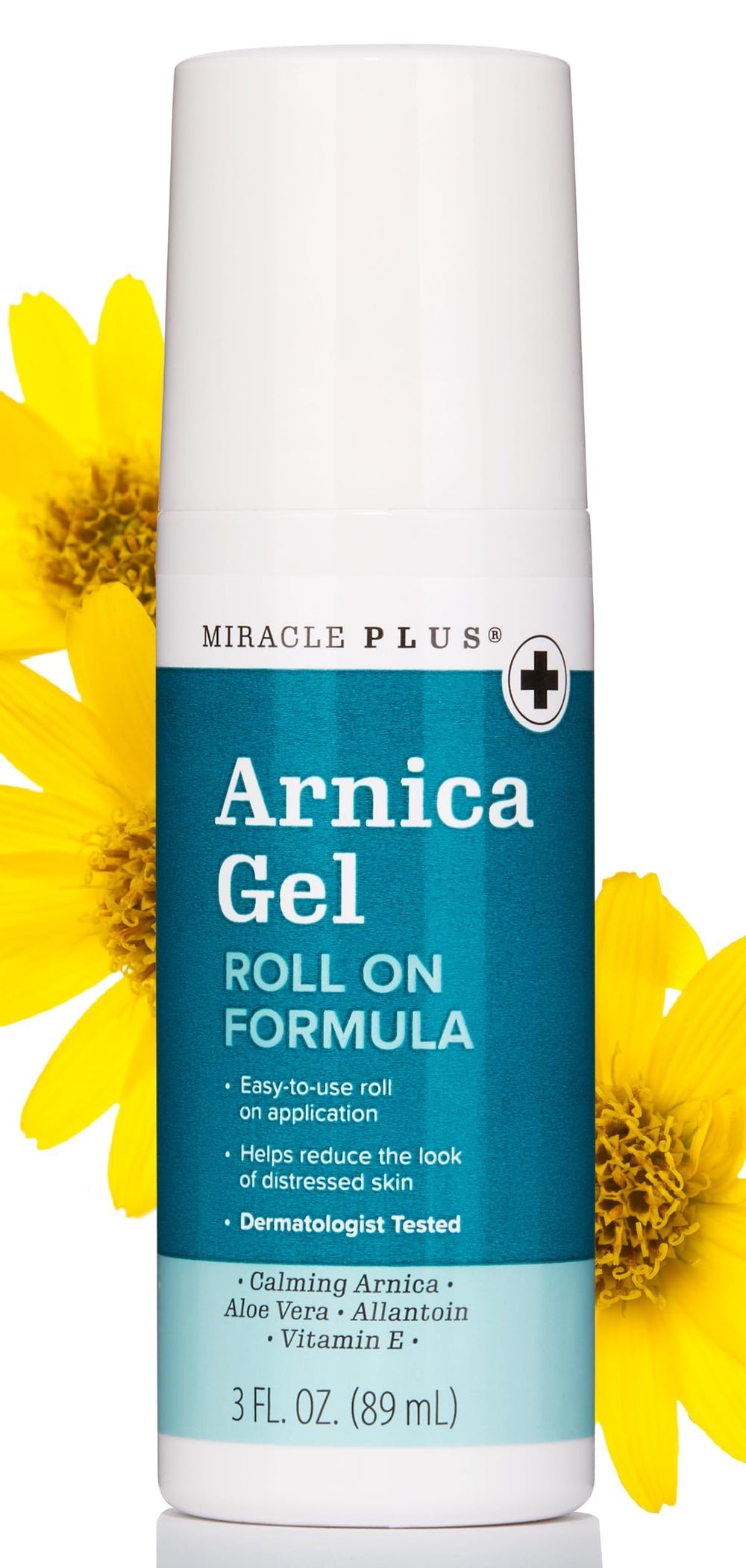 Miracle Plus Arnica Bruise Gel bottle soothes bruises and moisturizes skin.