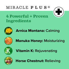 Close-up of applying Miracle Plus Arnica Bruise Gel to skin