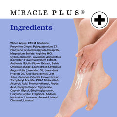 Miracle Plus Magnesium Cream's active ingredients include magnesium, vitamin E, chamomile.