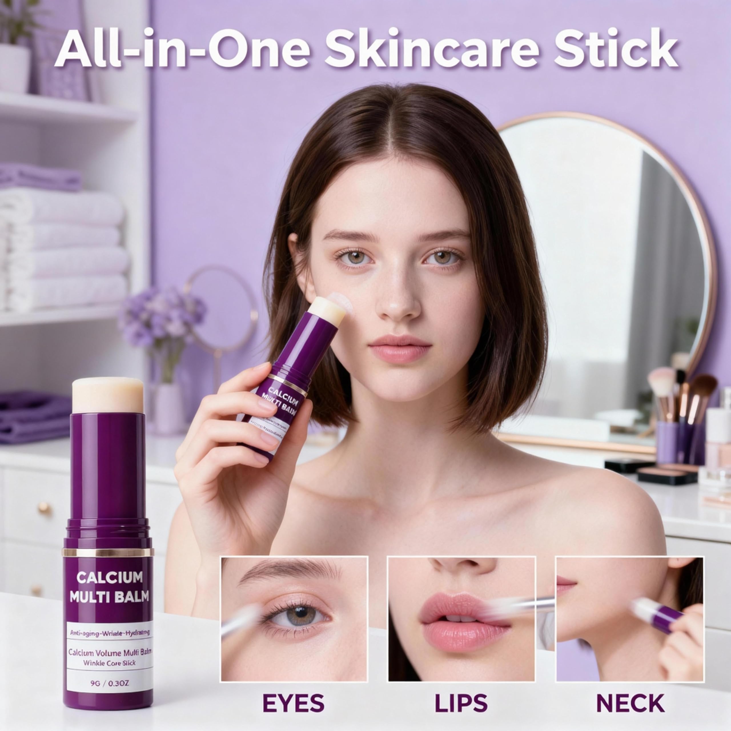 Miracle TQ Cemenrete Calcium Multi Balm on the neck area for gentle firming.