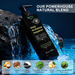 Miracle TQ Root Activator Shampoo tea tree oil close-up signals natural scalp care