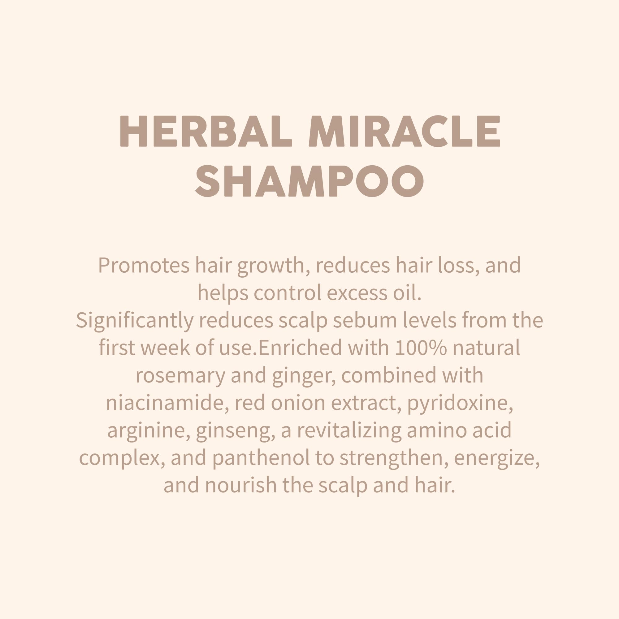 Miracles By Milagros rosemary shampoo foam cleanses gently while lifting oil.