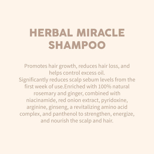 Miracles By Milagros rosemary shampoo foam cleanses gently while lifting oil.