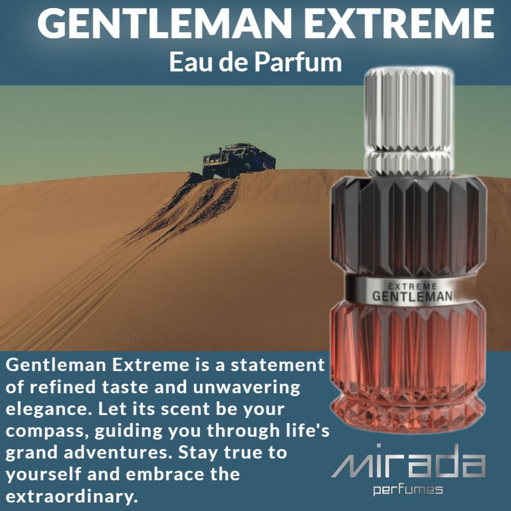 MIRADA Gentleman Extreme lifestyle shot shows versatile fragrance for evening events.