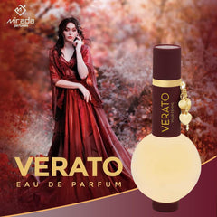 MIRADA Verato base of amber note grounds the fragrance with warmth.