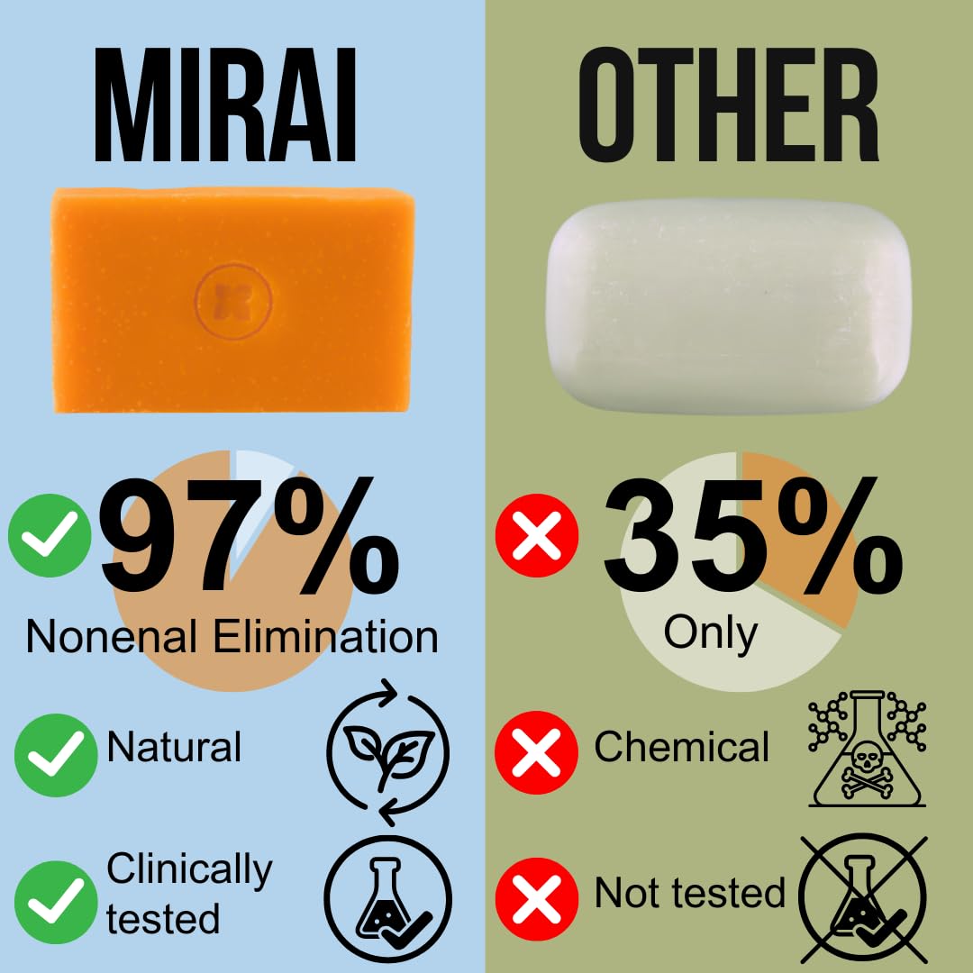 Mirai Persimmon Soap Bar bath splash with gentle suds and skin-friendly formula