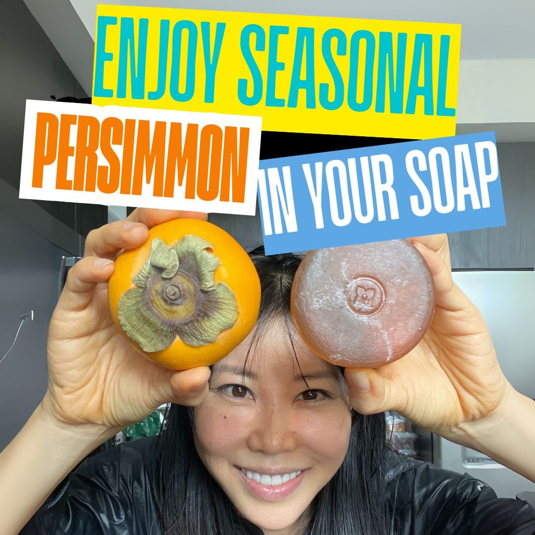 Ingredients label on Mirai Persimmon Soap Bar suggests natural oils retention