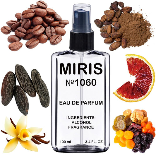 MIRIS No. 1060 bottle pour highlights the chocolate-greedy scent