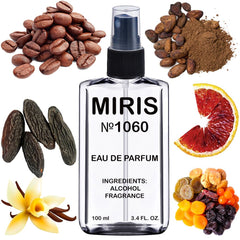 MIRIS No. 1060 bottle pour highlights the chocolate-greedy scent