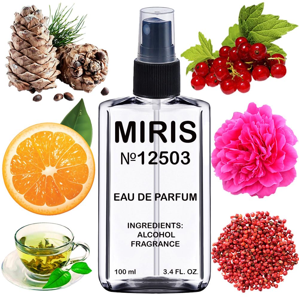 MIRIS No. 12503 bottle highlights floral fruity top notes for a fresh opening.
