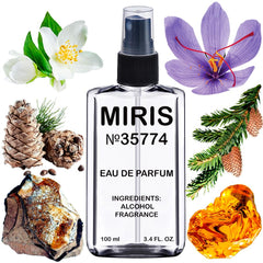 MIRIS No. 35774 bottle closeup highlighting premium design and refined fragrance intent.