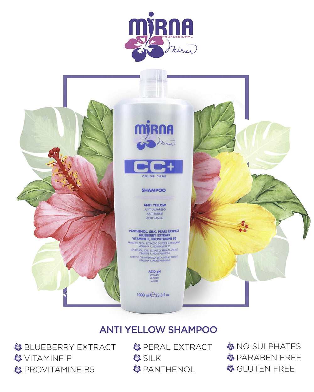 Mirna Professional Color Care Shampoo enhances white hair shine and reflections
