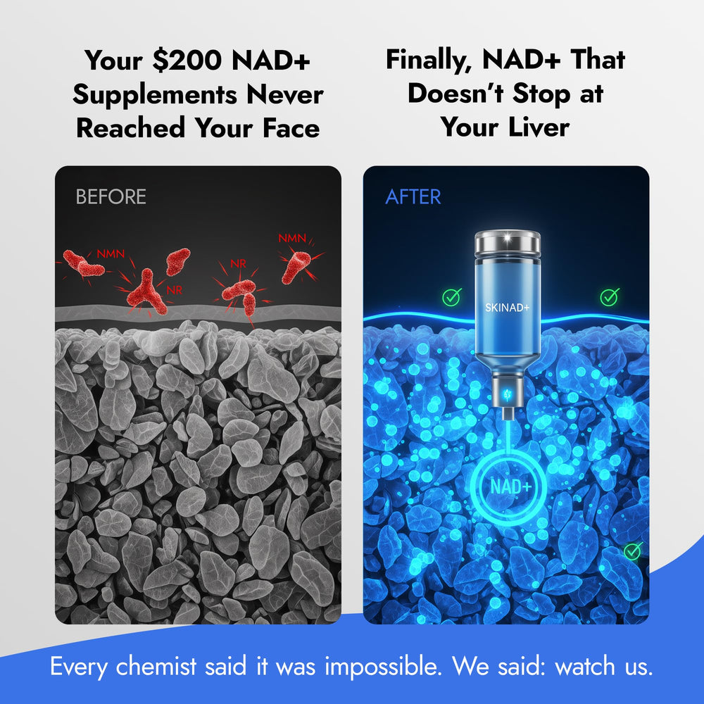 Mirror Skin SKINAD+ cellular energy focus illustrating skin recharge and glow.