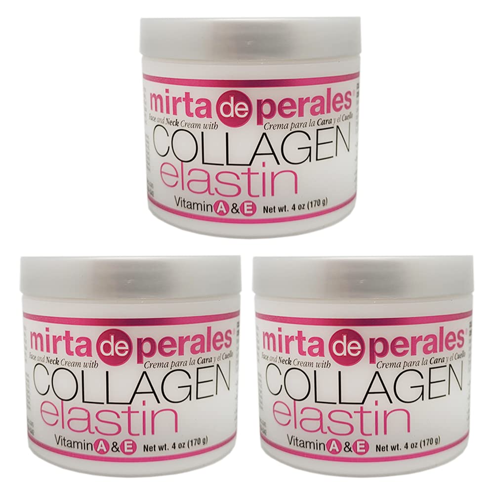 Mirta de Perales collagen-elastin cream 3-pack front view for hydrated, radiant skin.