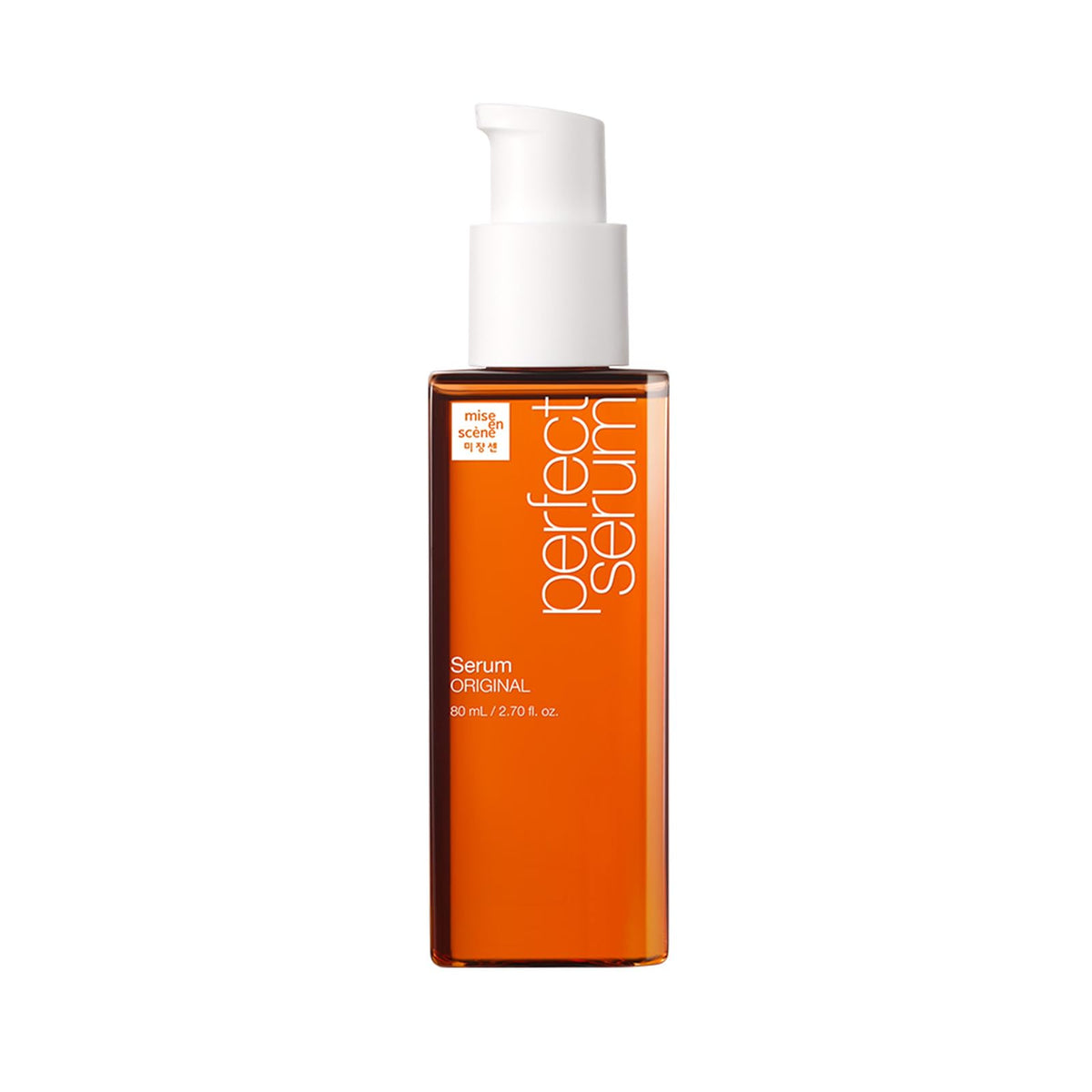 Mise En Scene Perfect Serum Original bottle front showing heat protection for hair