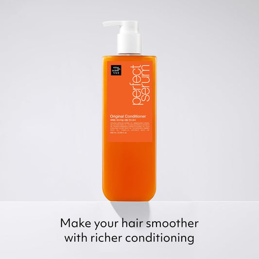 Close-up label of Mise En Scene Perfect Serum Original Conditioner.