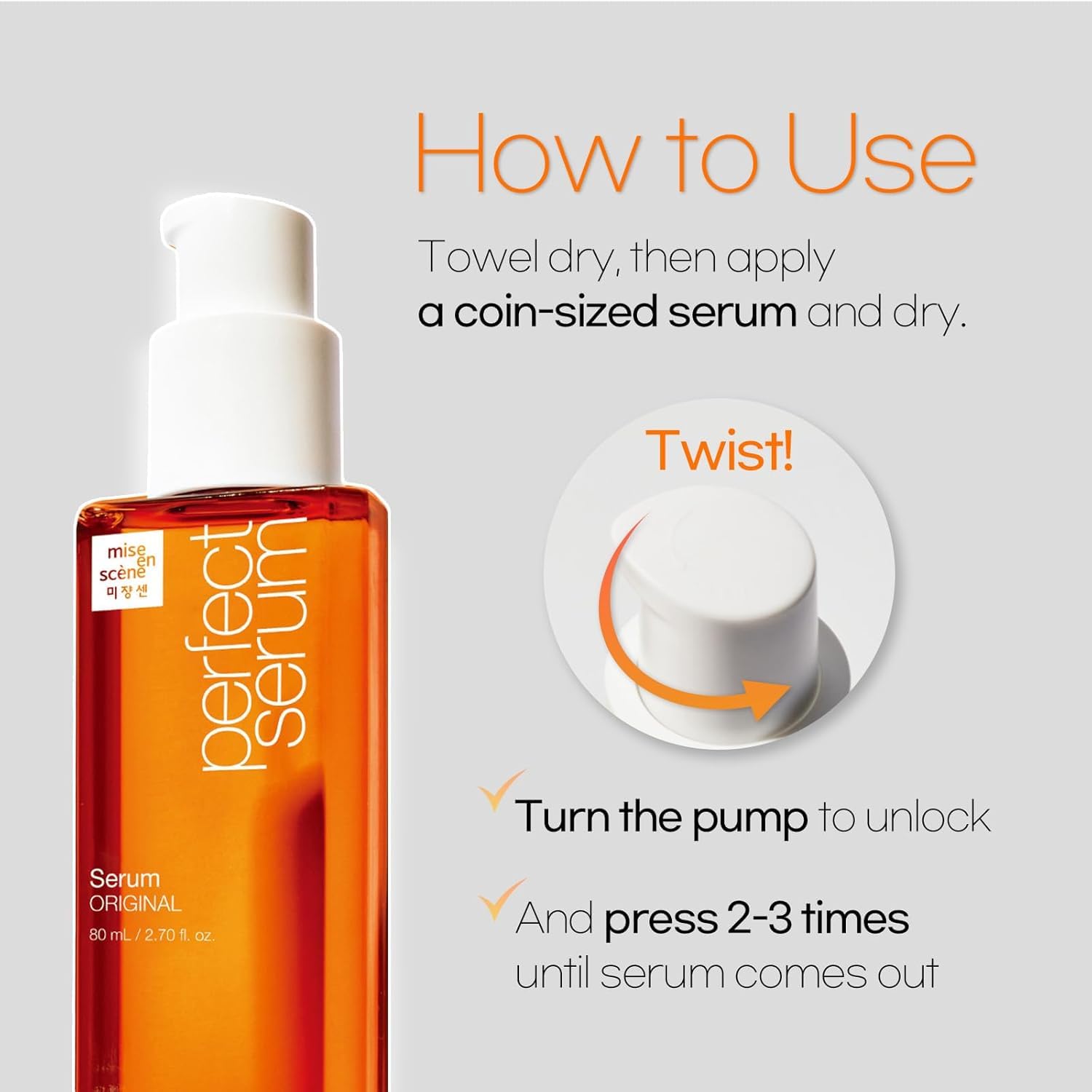 Mise En Scene Perfect Serum Original travel-friendly bottle on the go