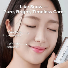 Miss Myer SnowTox serum beside a clean setup hints at an even-toned glow.