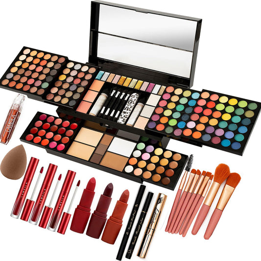 Miss Rose M 187 Colors palette open with full mirror for quick on-the-go makeup