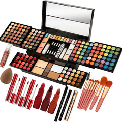 Miss Rose M 187 Colors palette open with full mirror for quick on-the-go makeup