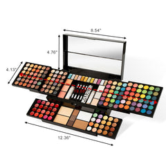 Miss Rose M 187 Colors palette in travel kit for easy touch-ups anywhere