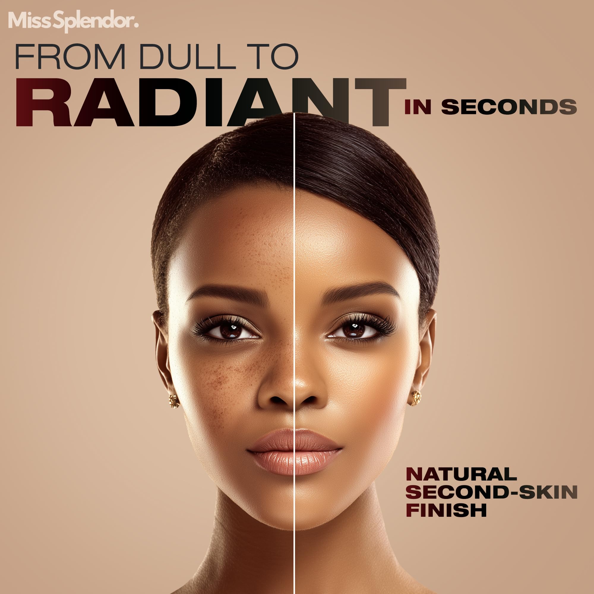Miss Splendor Beauty Balm Skin Tint balm swirl highlights rich color and nourishing blend on skin.