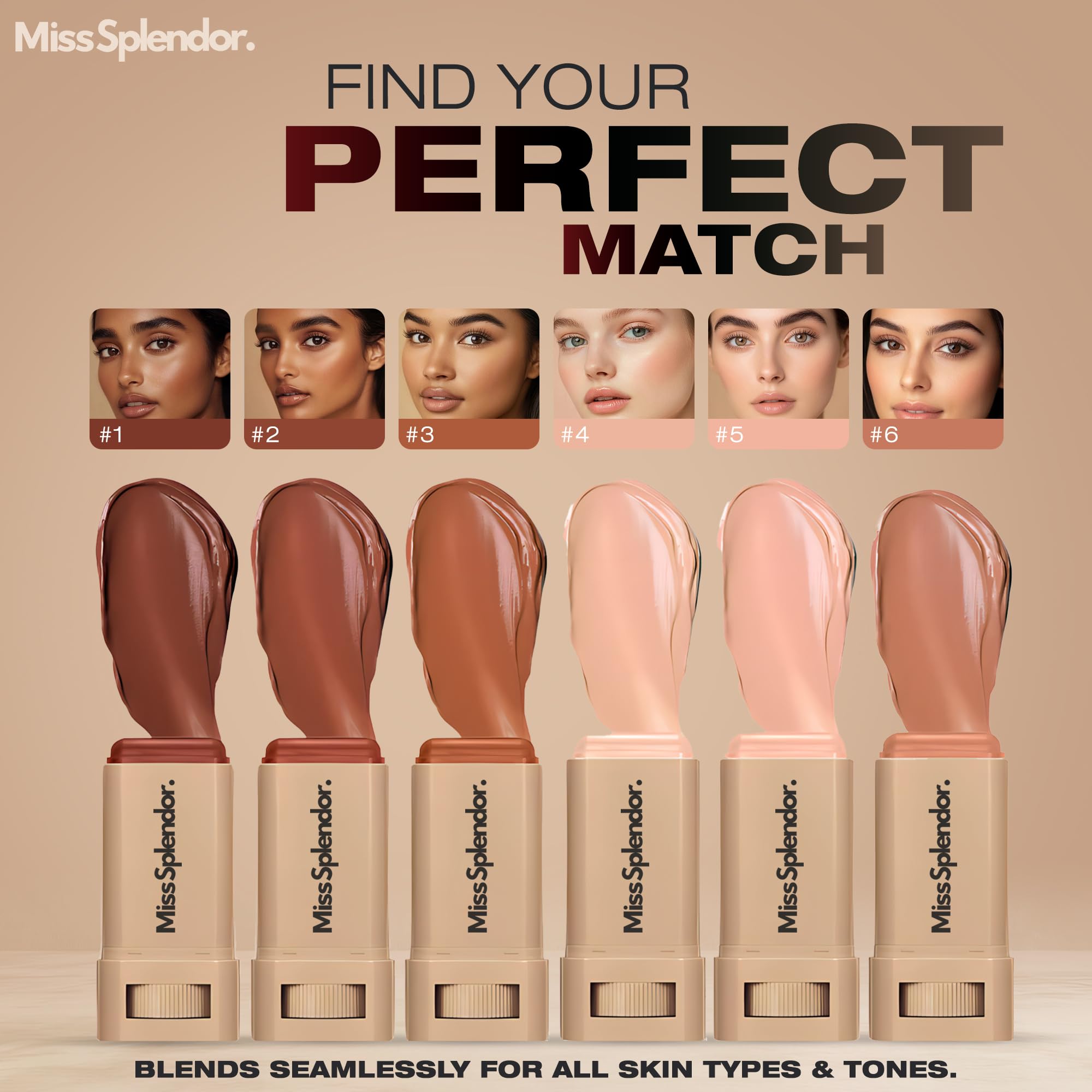 Miss Splendor Beauty Balm Skin Tint closer look shows creamy texture for smooth, sheer-to-light coverage.