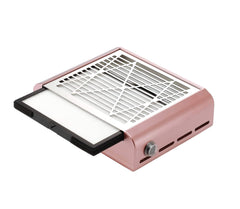 Miss Sweet electric nail dust collector in rose gold front view for clean manicures
