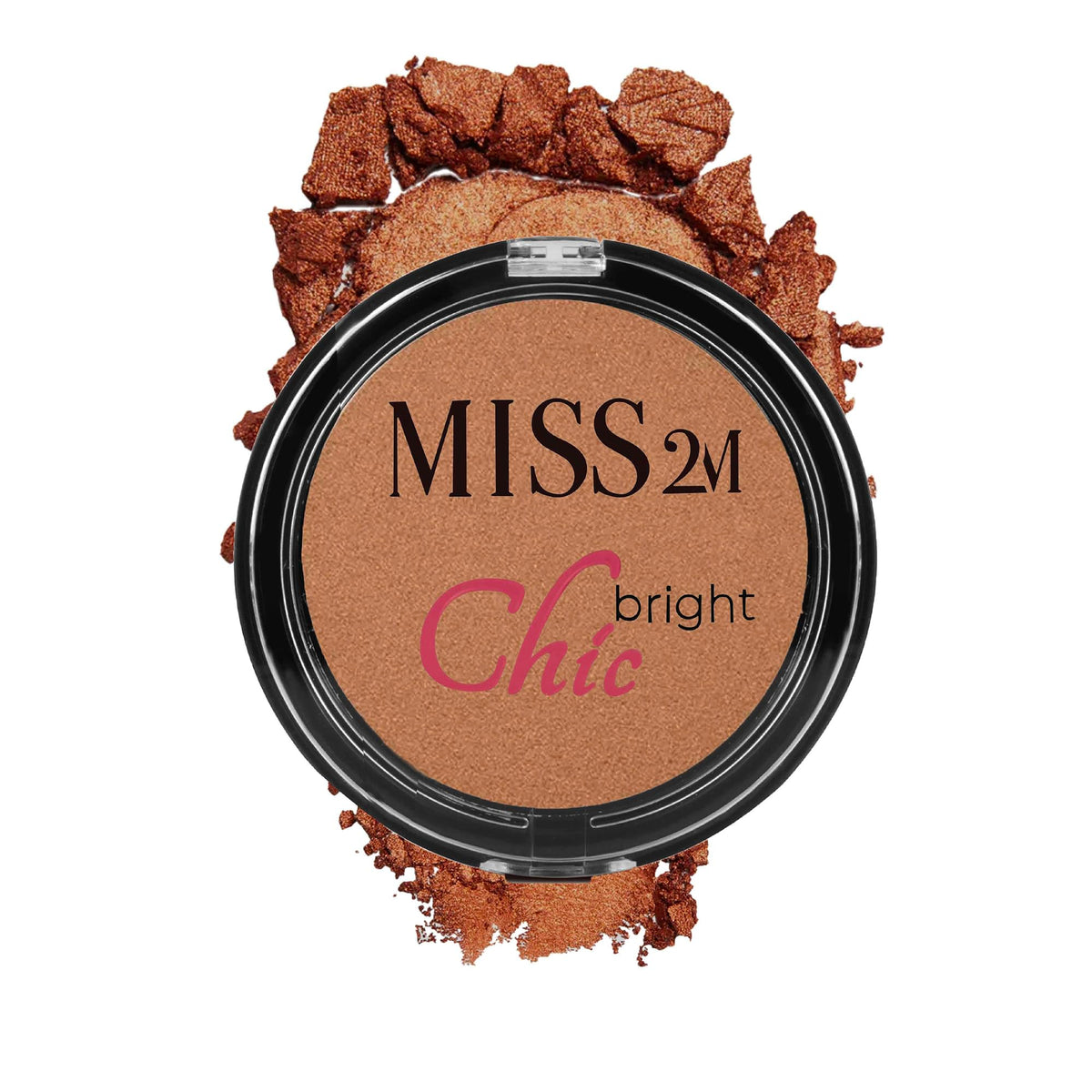 MISS2M compact front view showing shade 43 Gold Goddess and portability benefit