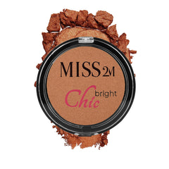 MISS2M compact front view showing shade 43 Gold Goddess and portability benefit