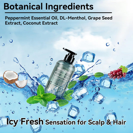 MISSEDSEN mint shampoo foam close-up highlighting rich cleansing lather