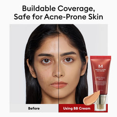 Bottle with SPF label demonstrates sun protection feature of Missha BB Cream