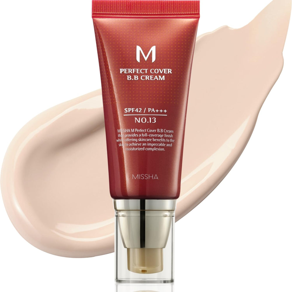 MISSHA M Perfect Cover BB Cream No.13 Bright Beige packaging shows premium tone-matching design