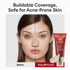 Missha Perfect Cover BB Cream No.21 texture close-up shows lightweight finish.