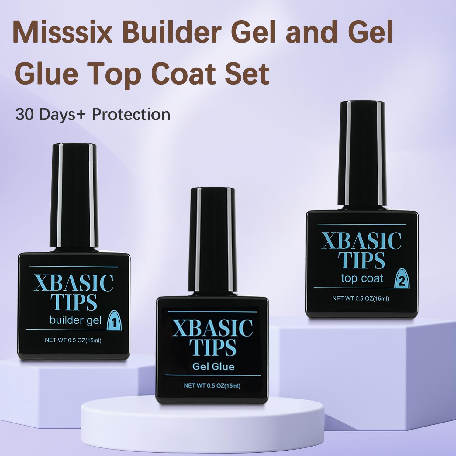 Misssix 16 sizes soft gel nail tips for precise, comfortable fit.