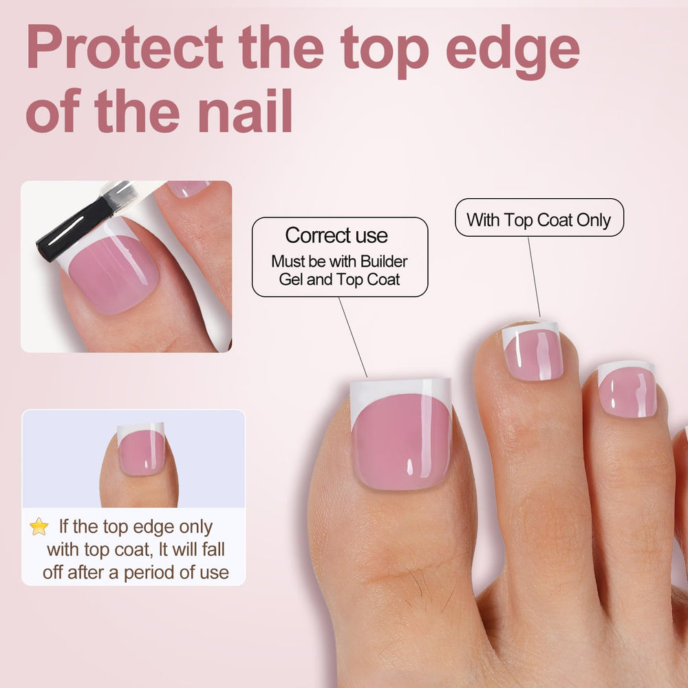 Misssix long-lasting toe nails suggesting durability for weeks of wear