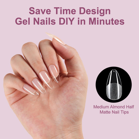 Misssix pre-etched clear nails for clean gel application.