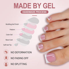 Misssix soft gel toe nails texture closeup highlights flexible, soak-off friendly material