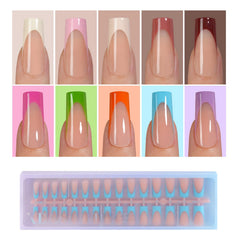Misssix XBASICTIPS French tip nails with soft gel tips for durable extensions.