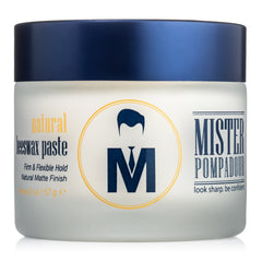 Mister Pompadour paste jar close-up highlighting high hold.