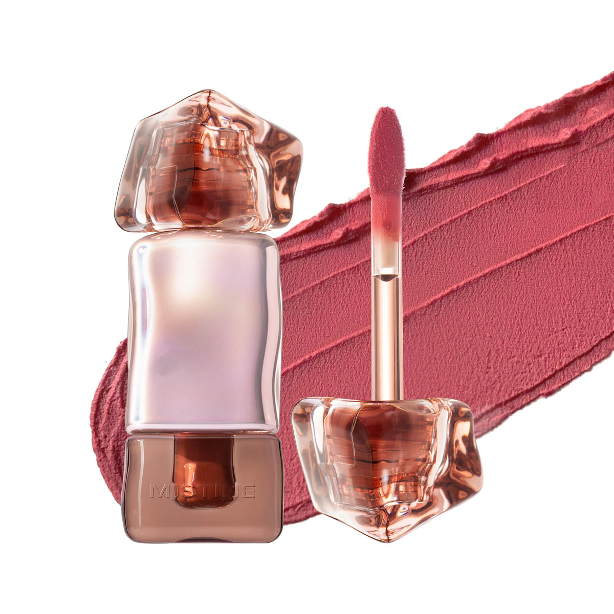Mistine Cream Lip Gloss tube in Freshly Brewed Guava offers silky matte color