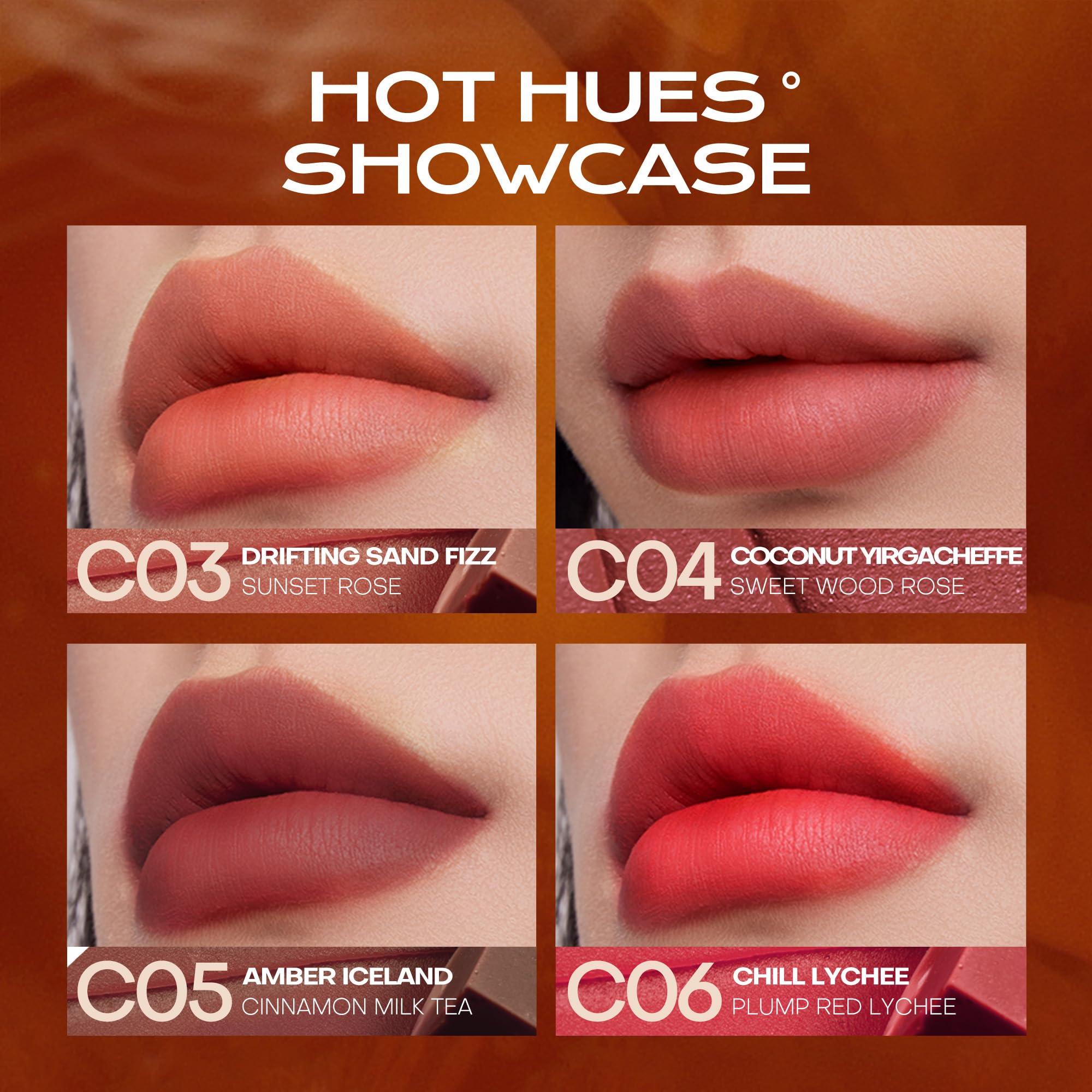 Mistine Thai Latte Lipstick packaging and display inspires everyday beauty routines.