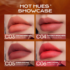 Mistine Thai Latte Lipstick packaging and display inspires everyday beauty routines.